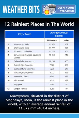 12 Rainiest Places In The World